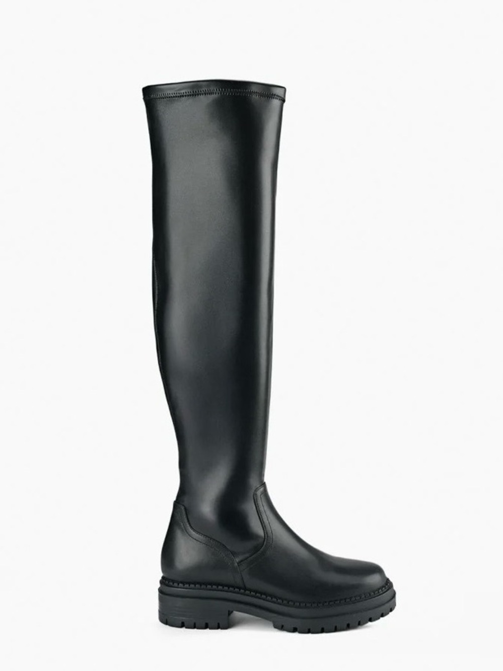 Artica “Browns Exclusive” Over-the-Knee Black Leather Waterproof Platform Boots